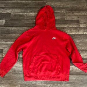 Nike Red Athletic Sweater with Swoosh Logo